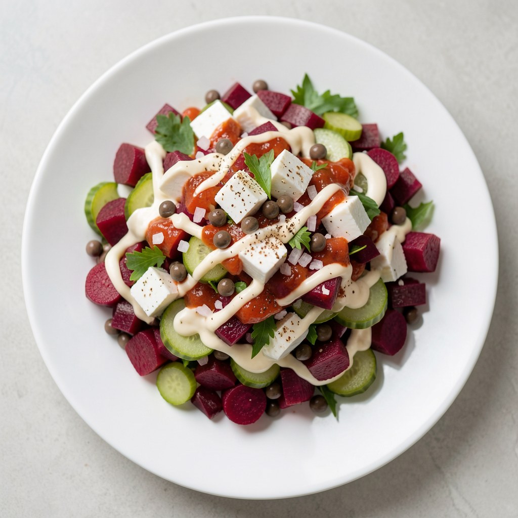 Sałatka z buraczków czerwonych z chrzanem