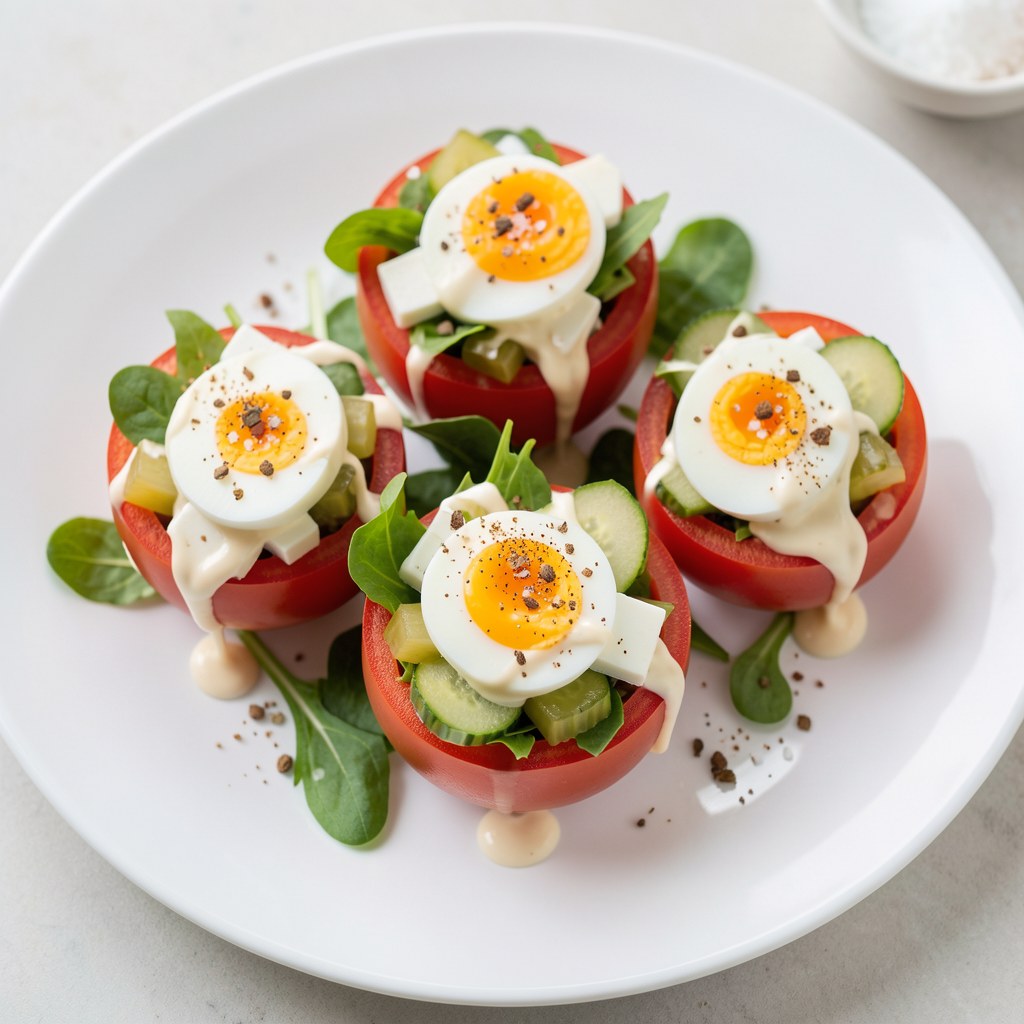 Pomidory nadziewane sałatką majonezową