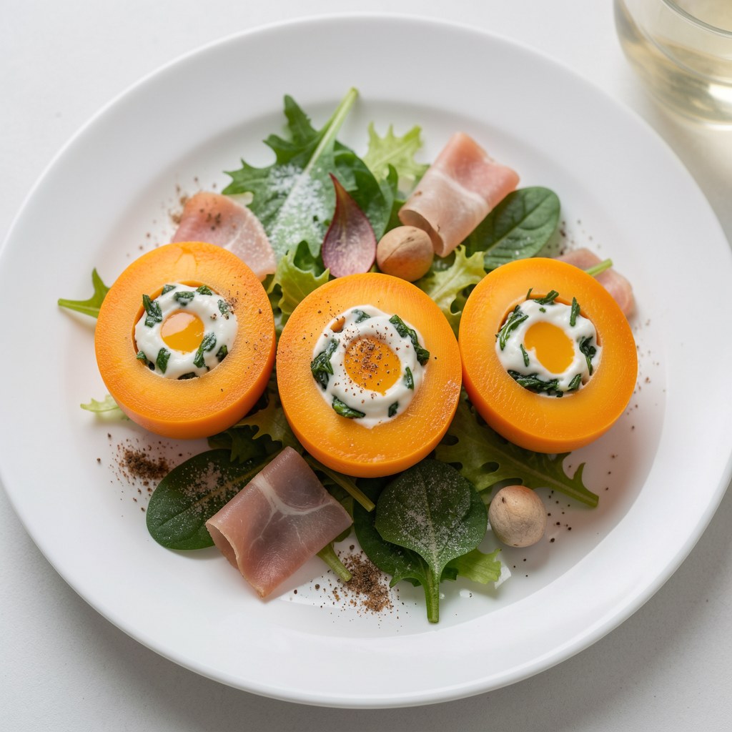 Pomarańczowe jajeczka z zieloną niespodzianką