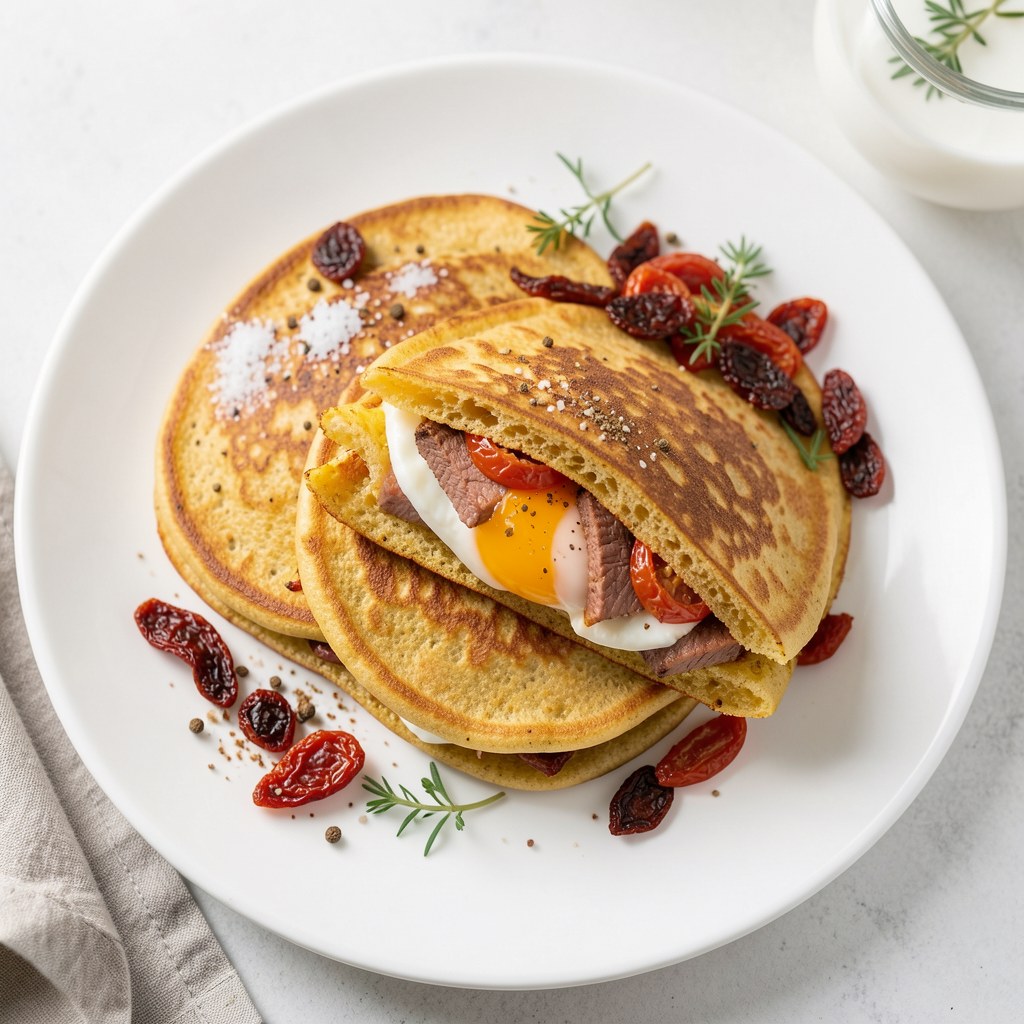 Słoneczne naleśniki ze smakowitym wnętrzem