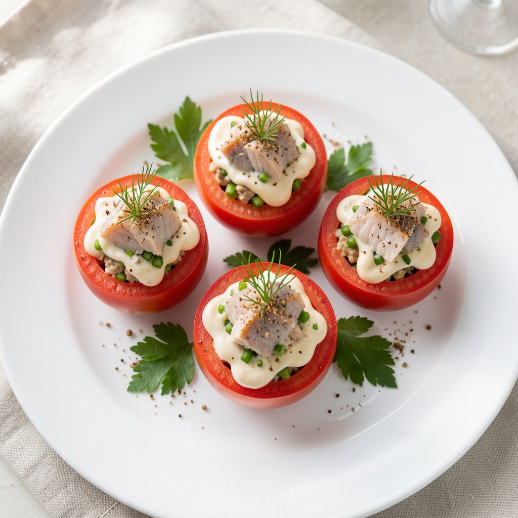 Pomidory nadziewane rybą