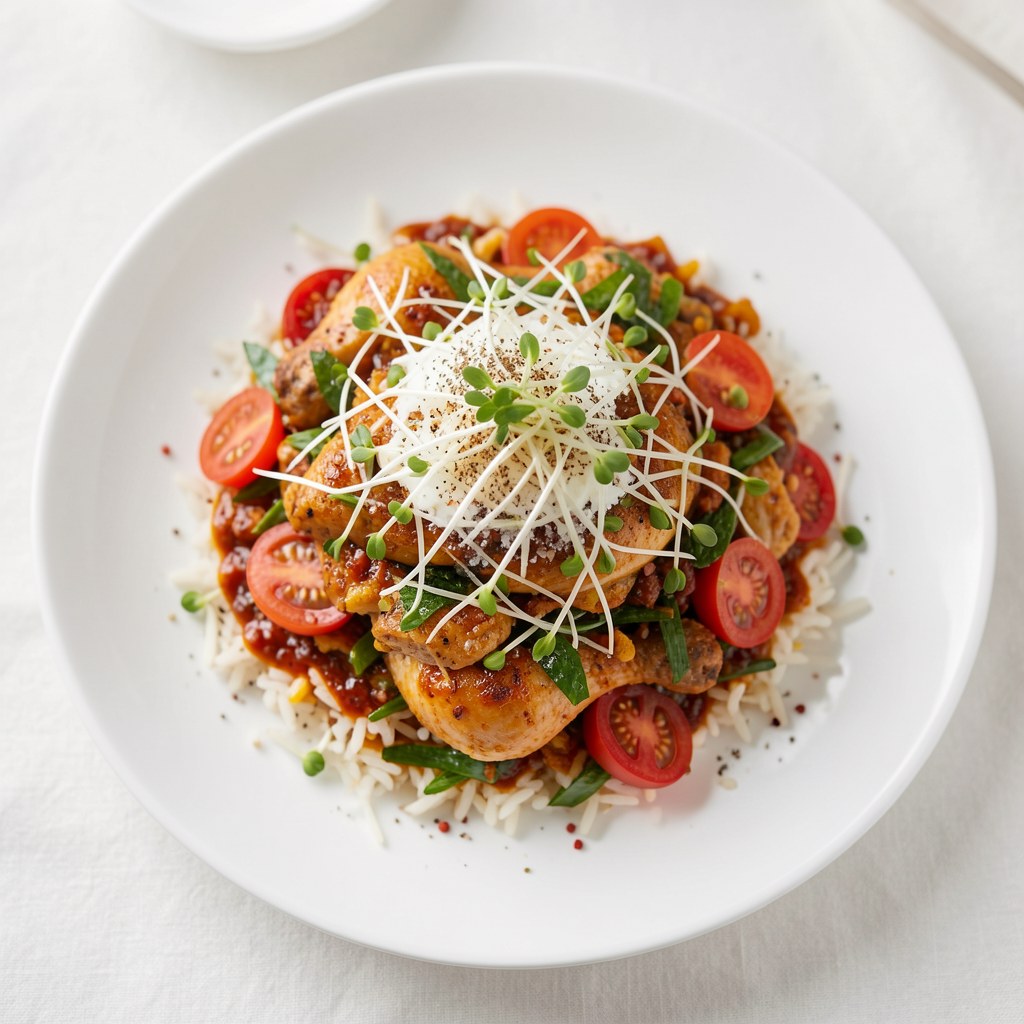 Ryżowa potrawka pod kołderką z kiełków