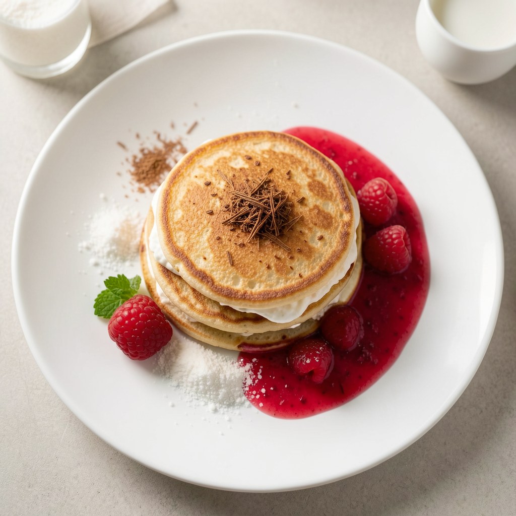 Słodki grzybek z sosem truskawkowym