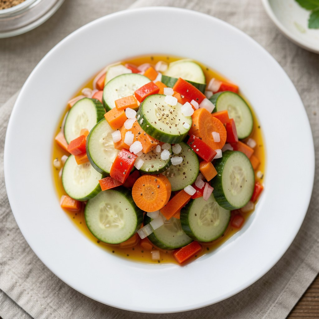 Sałatka z ogórków i papryki w zalewie octowej