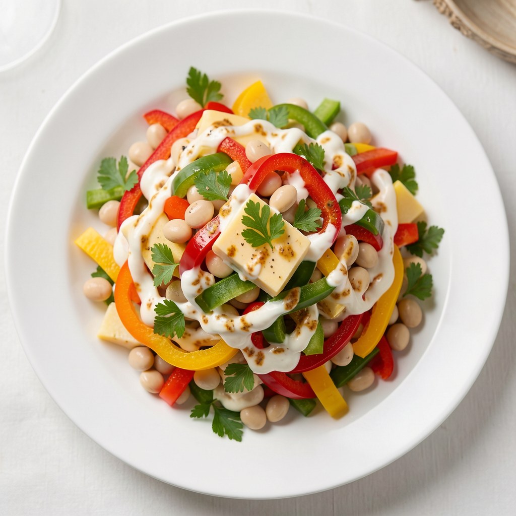 Sałatka z papryki i fasoli