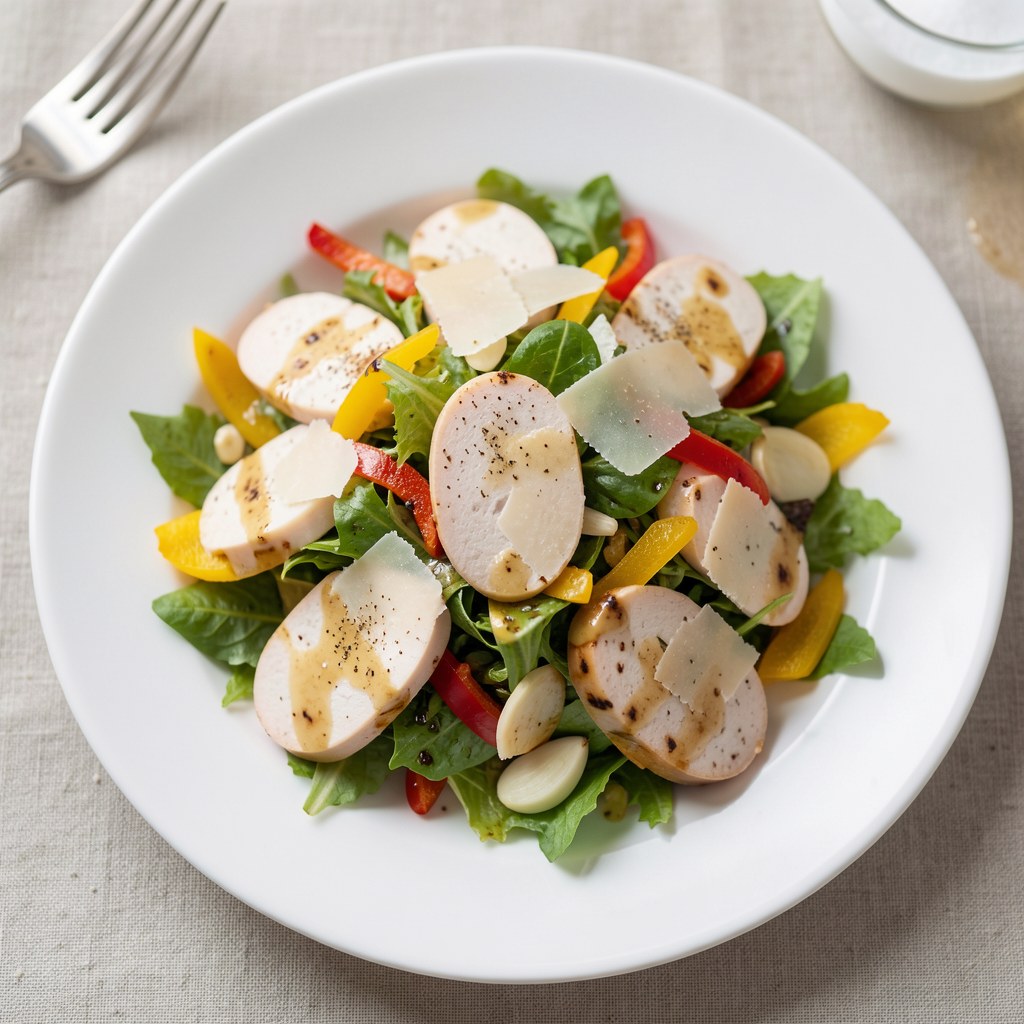 Sałatka z białymi kiełbaskami