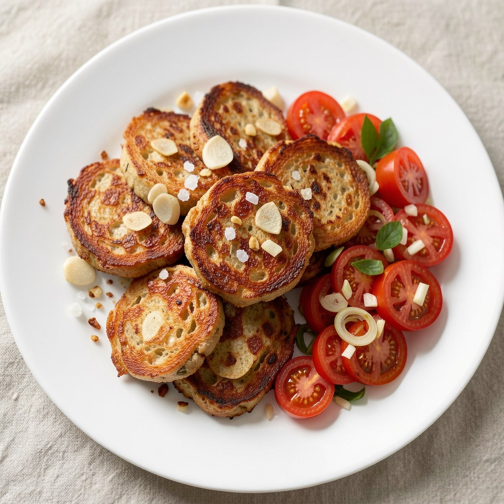 Grzanki czosnkowe z pomidorami