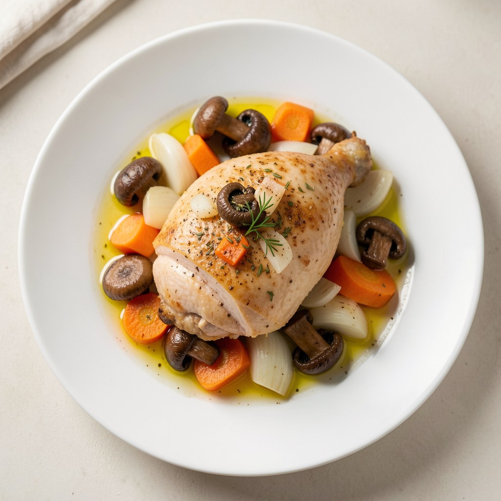 Kurczak z pieczarkami i marchewką