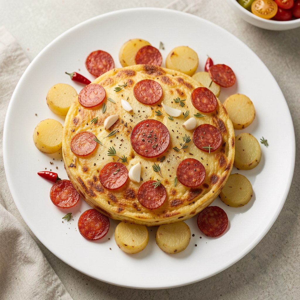 Moja tortilla de patatas z salami chorizo