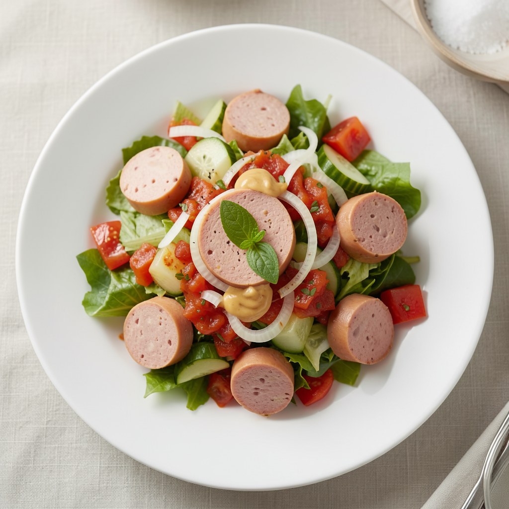 Sałatka z mortadelą i cebulą