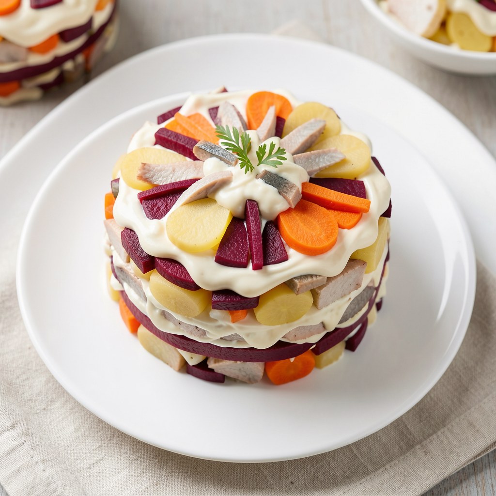 Sałatka warstwowa z burakami