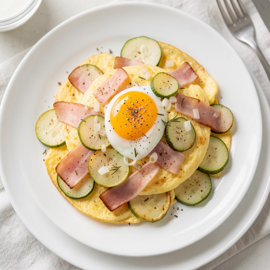 Omlet z szynką i cukinią
