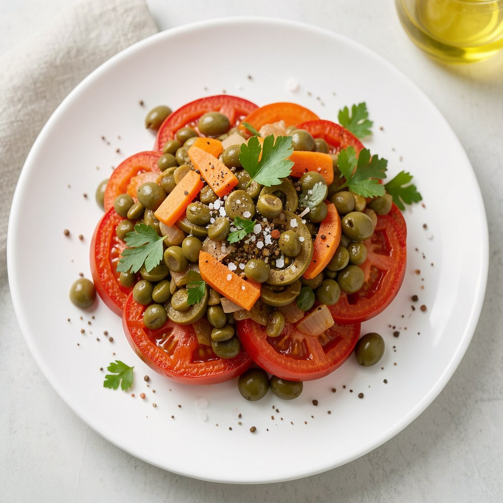 Zielona soczewica w pomidorach pelati