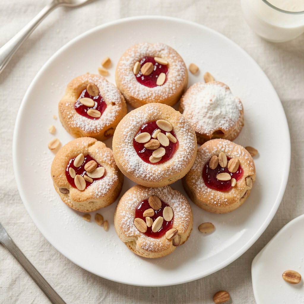 Ciastka orzechowe z dżemem