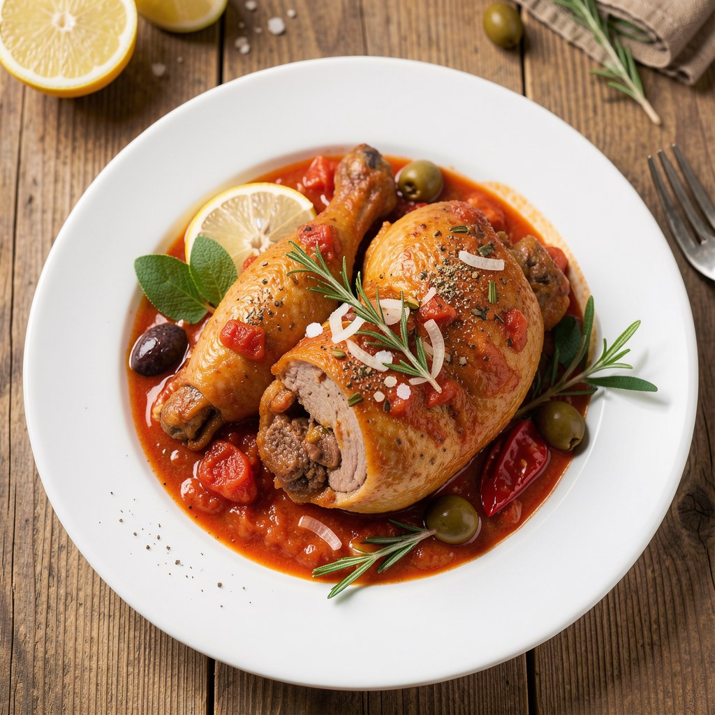 Gulasz z piersi kurczaka po myśliwsku