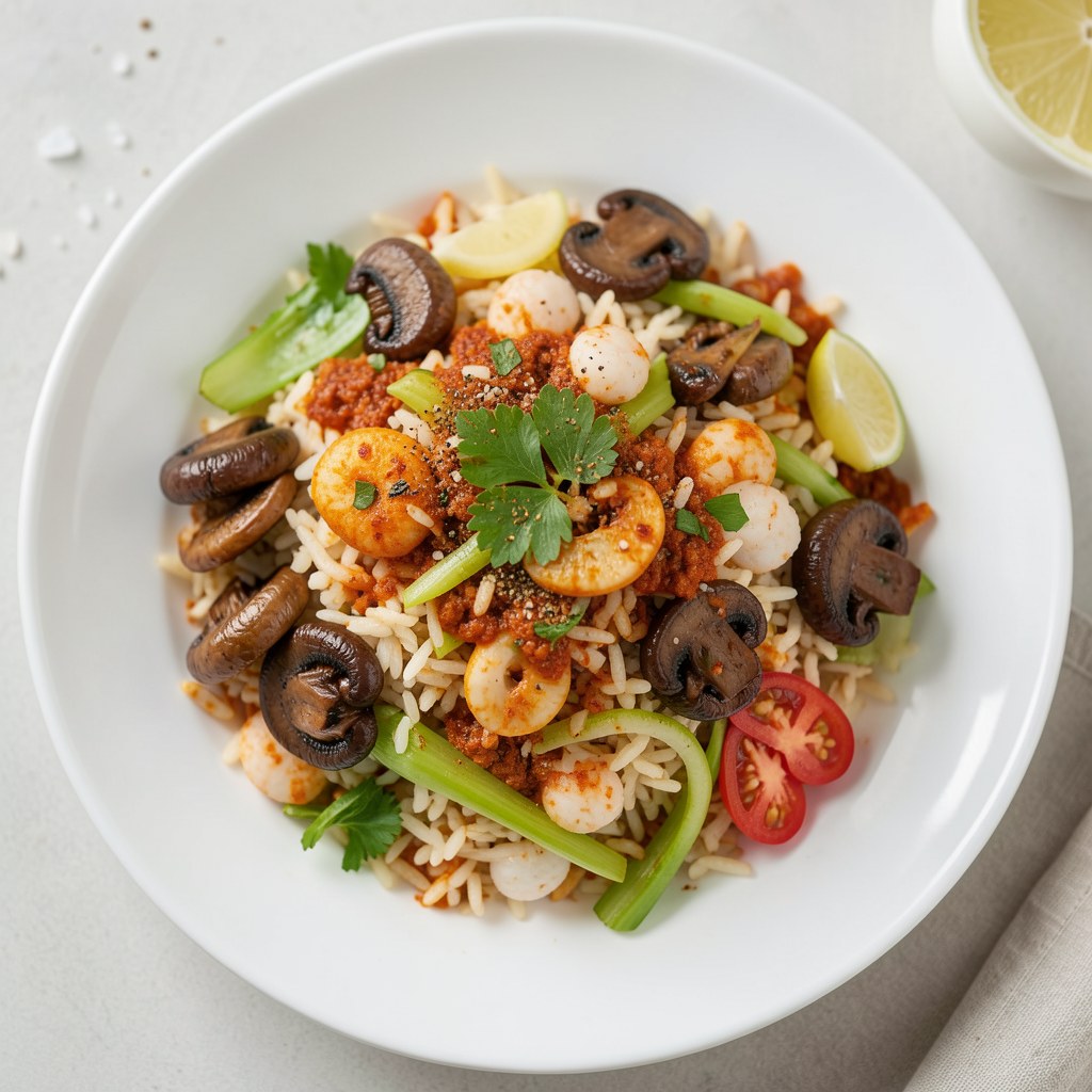 Wariacje na temat ryżu z pieczarkami II