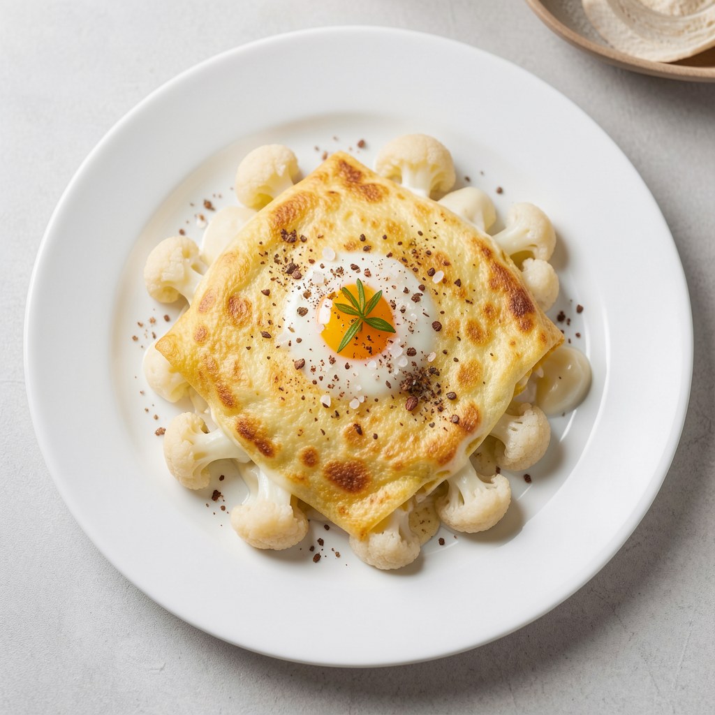 Jajecznica z gotowanym kalafiorem