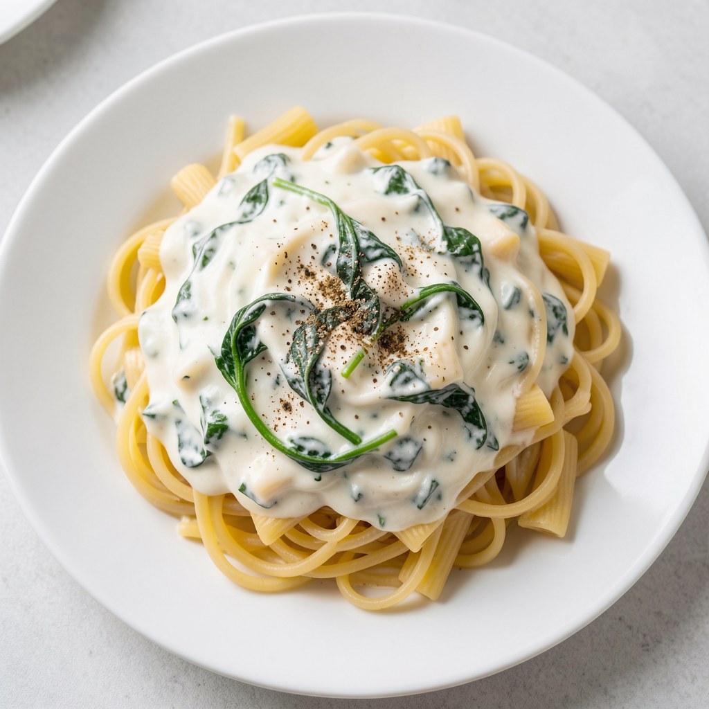 Makaron z sosem śmietanowo-serowym