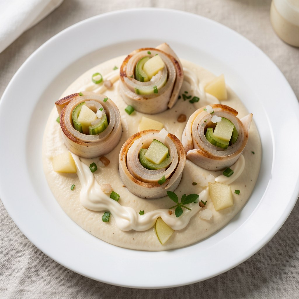 Duńskie śledzie z ogórkiem w sosie chrzanowym