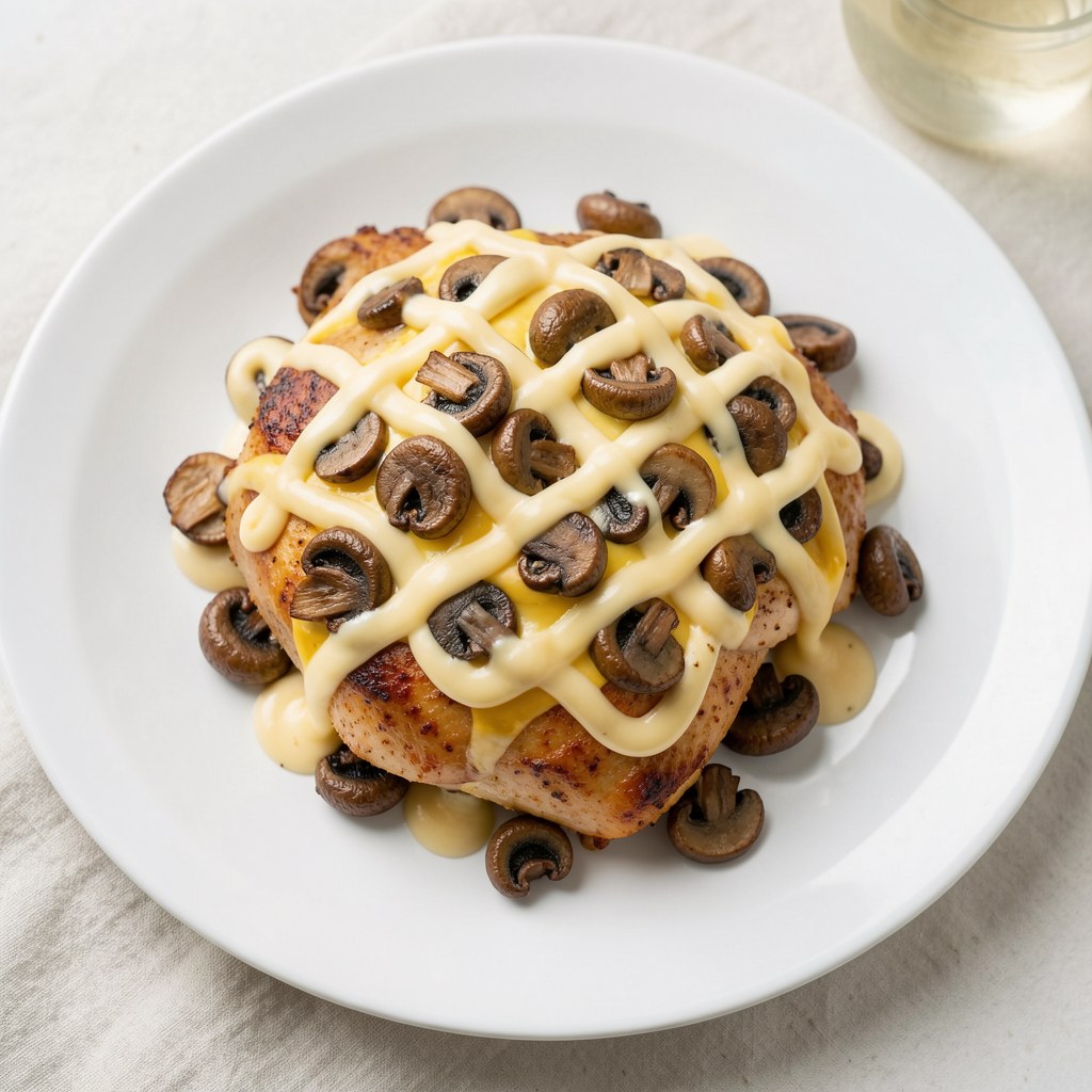 piersi zapiekane z pieczarkami