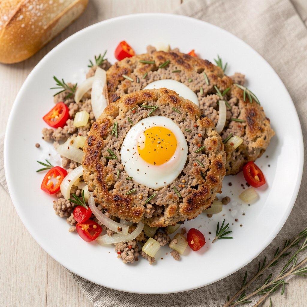 Kotlety mielone z jajkiem w środku