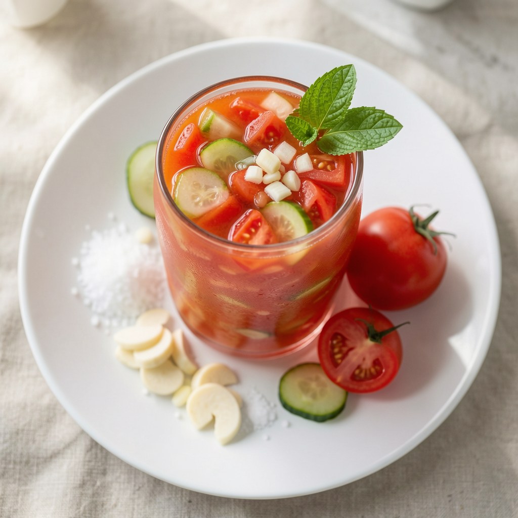 Napój z pomidorów i soku spod ogórków