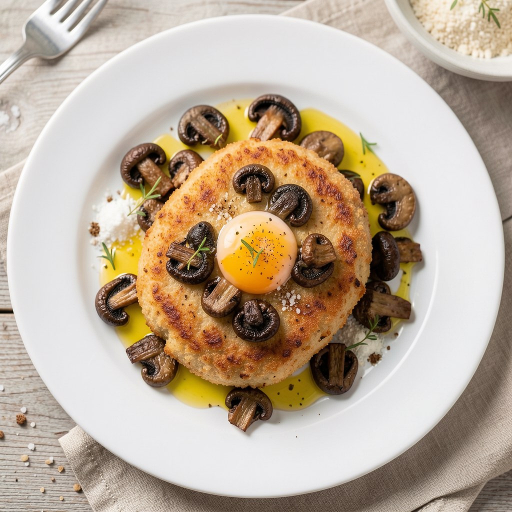 Kotlet z pieczarkami