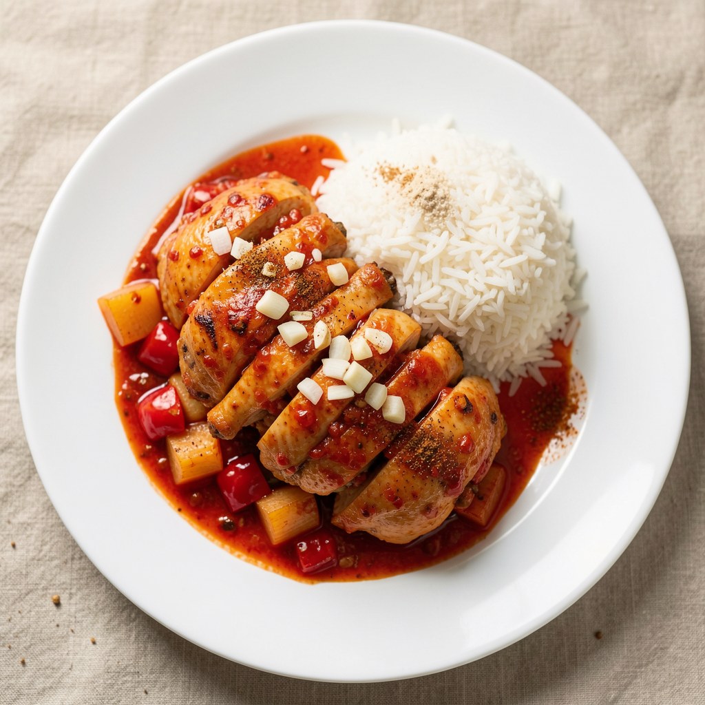 Kurczak chilli z brzoskwiniami