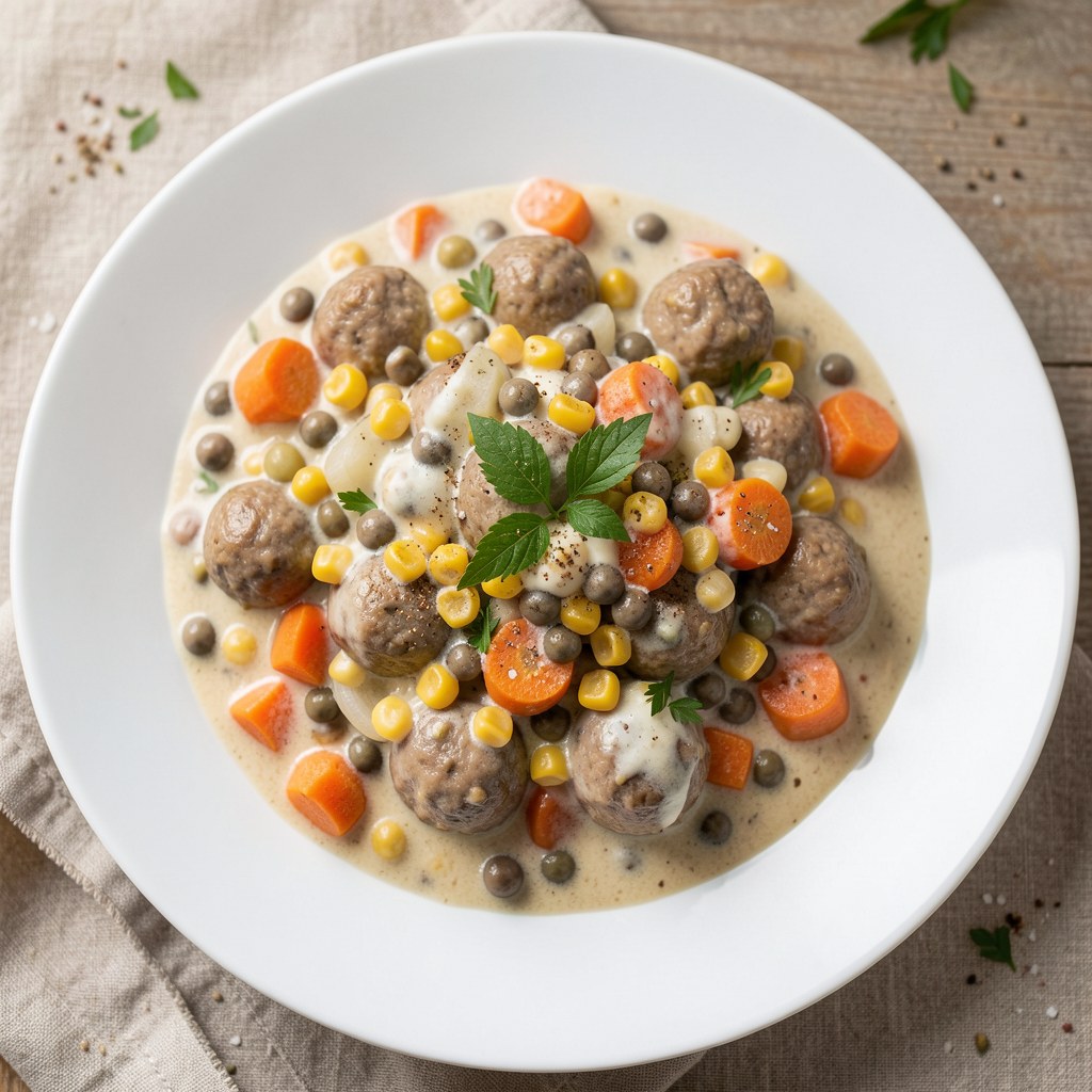 Gulasz z żołądków drobiowych z mieszanką warzyw