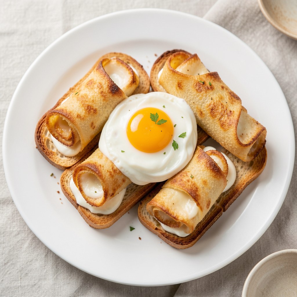 Paróweczki zapiekane w chlebie tostowym