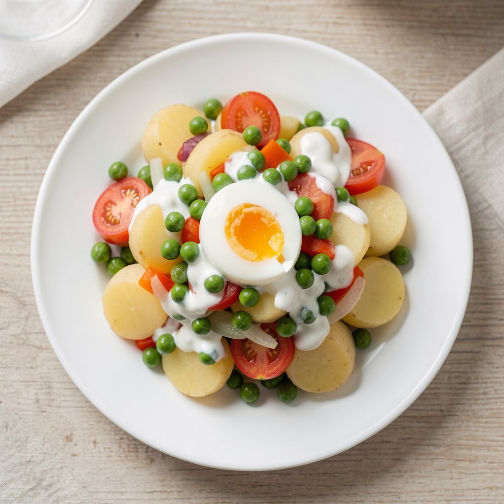 Sałatka z zielonym groszkiem