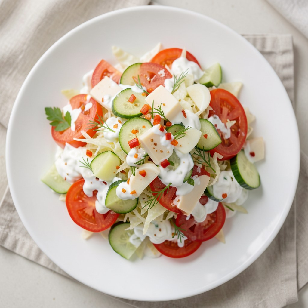 Chrupiąca sałatka warzywna w jogurcie