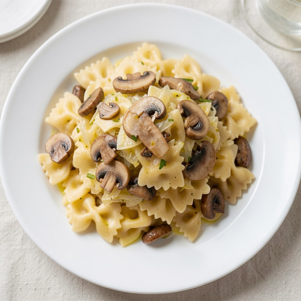 Farfale z kapustą z grzybami