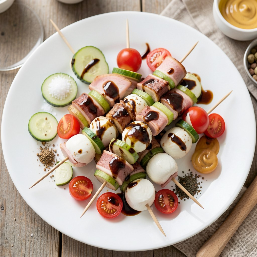 Szaszłyki z szynką szwarcwaldzką