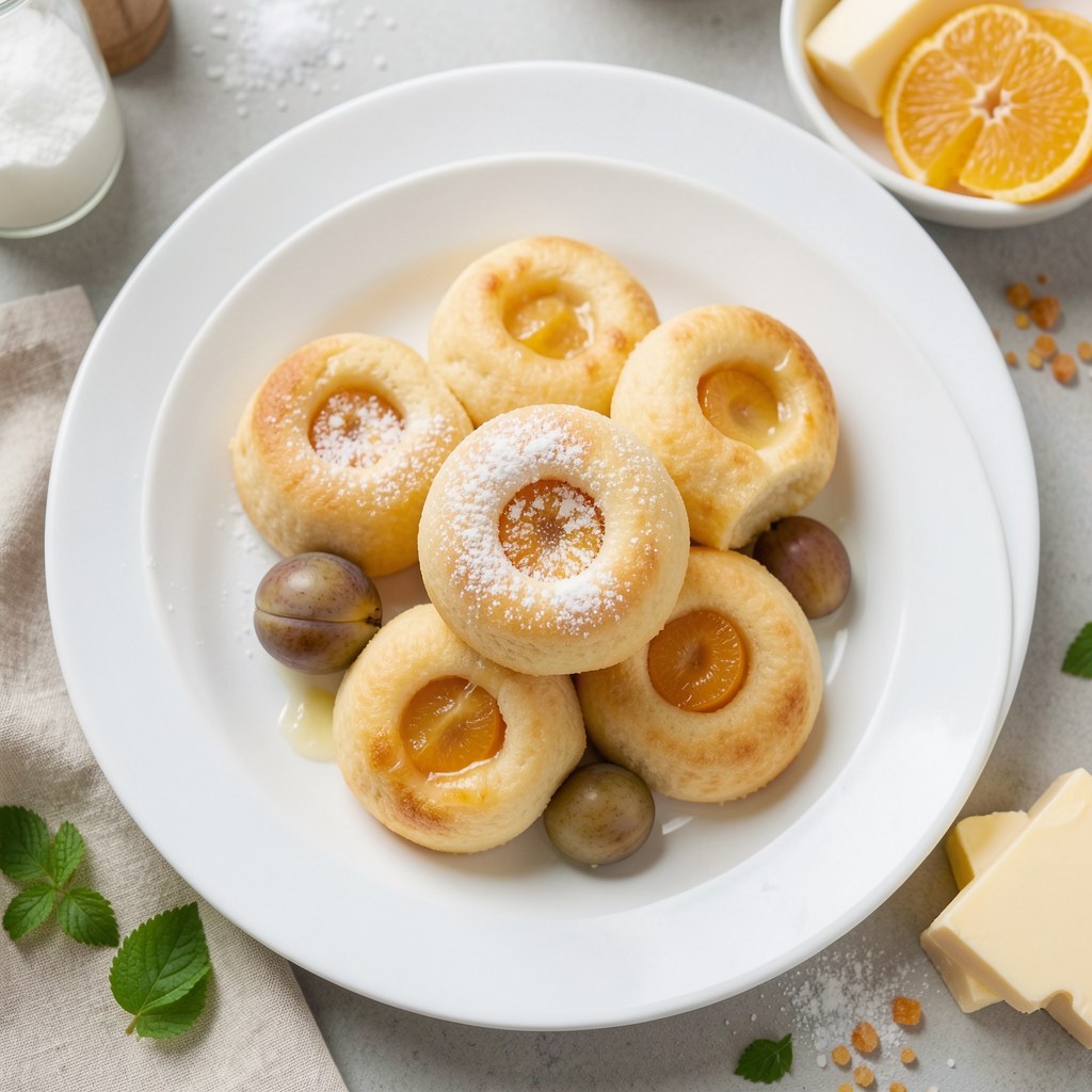 Knedle ze śliwkami (z ciasta ptysiowego)