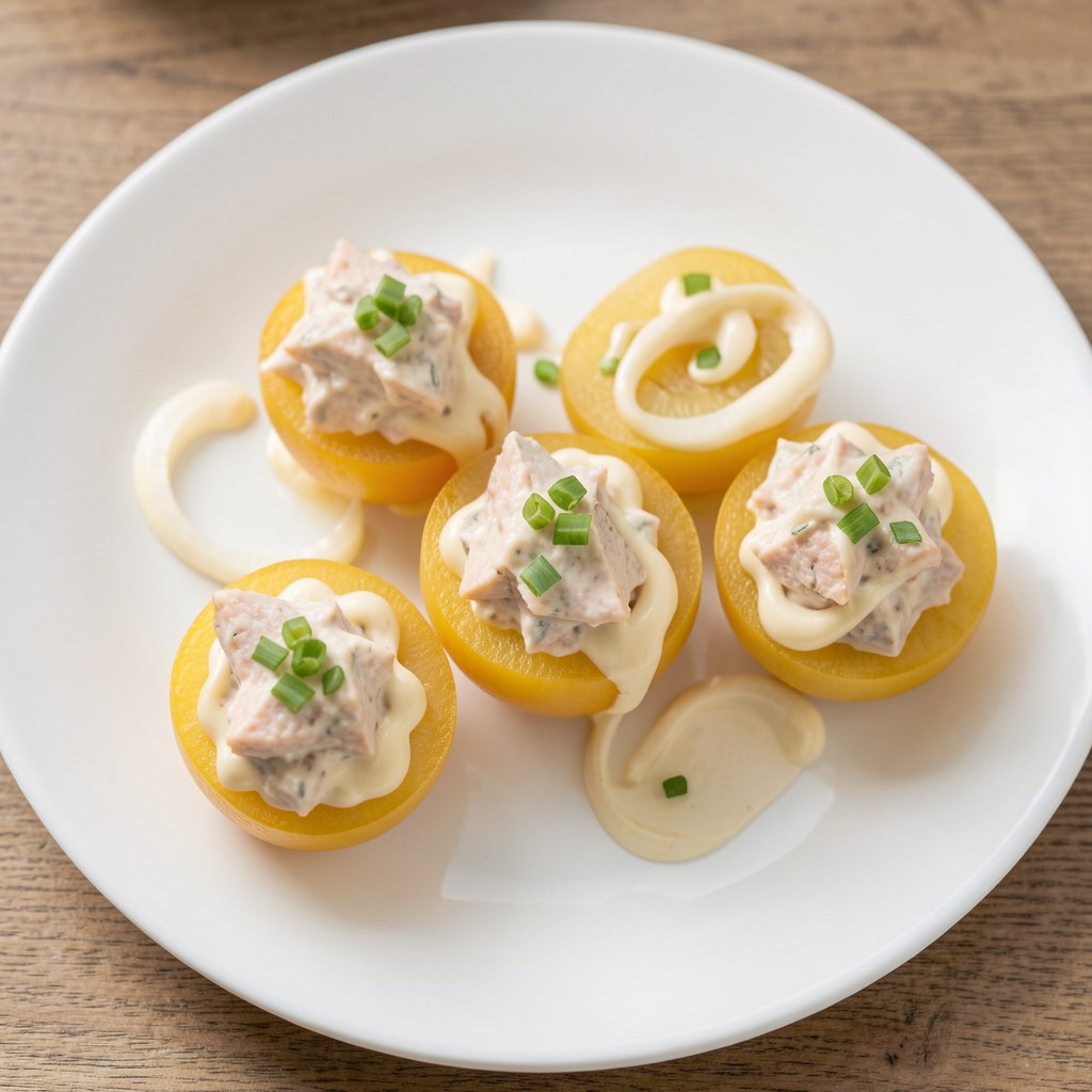 Brzoskwinie nadziewane musem z tuńczyka