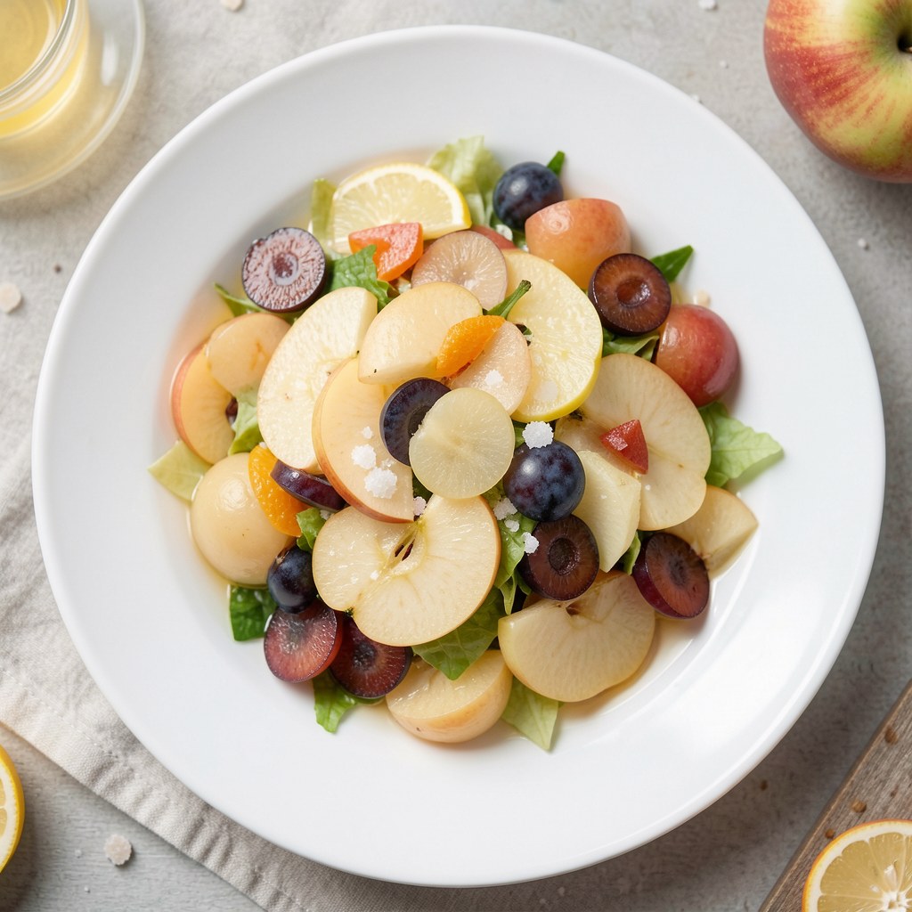 Sałatka z gruszek, jabłek i śliwek