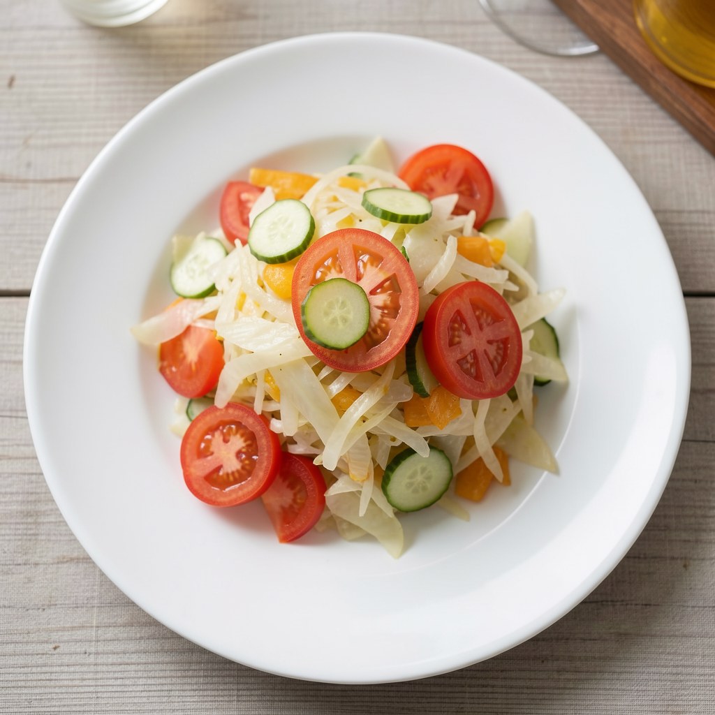 Surówka z kapusty cukrowej z ogórkiem kiszonym