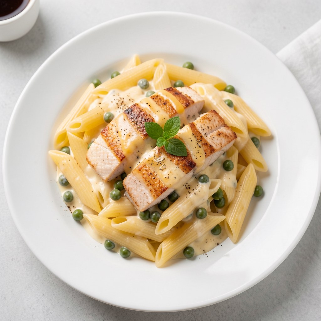 Penne z łososiem wędzonym i sosem