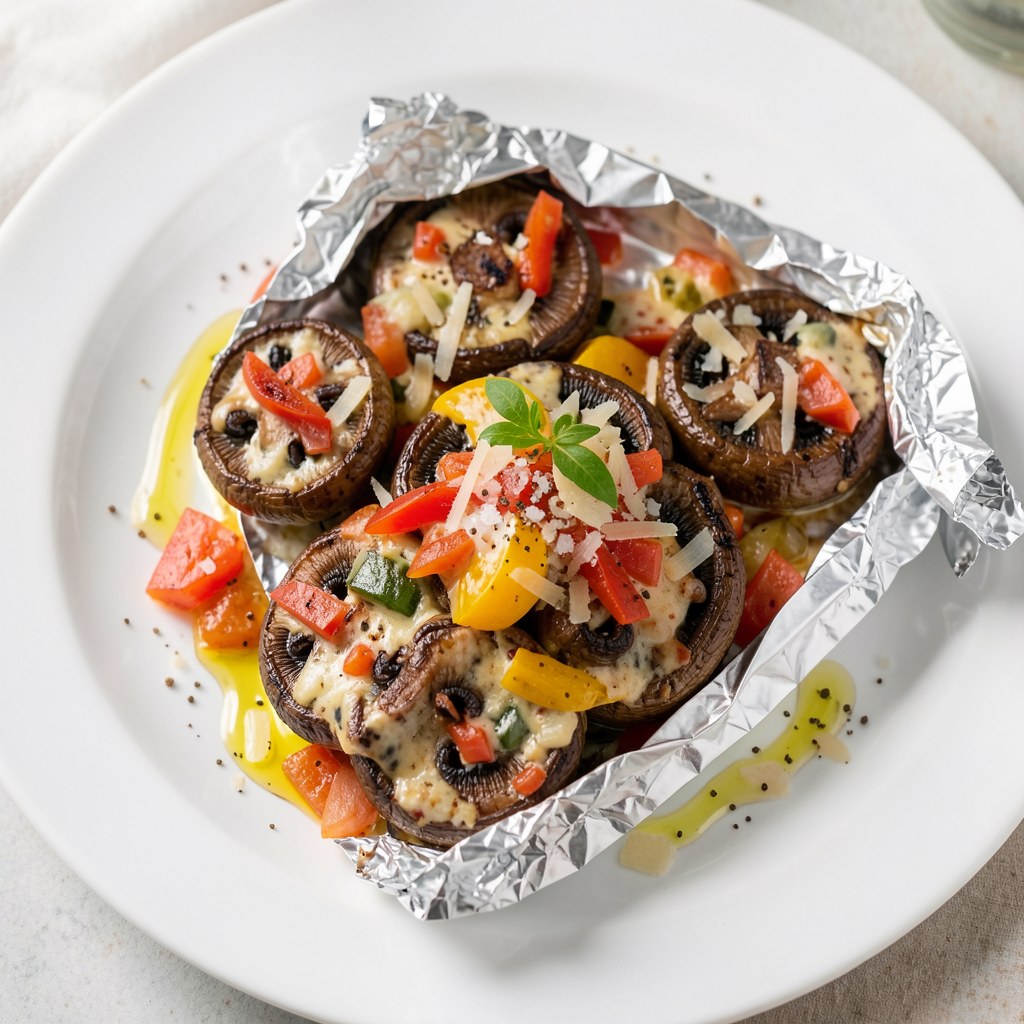 Faszerowane pieczarki z rokpolem - grill