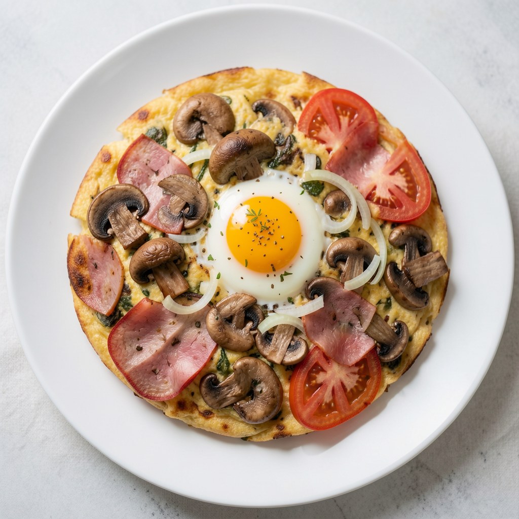 Jajecznica z marynowanymi grzybami