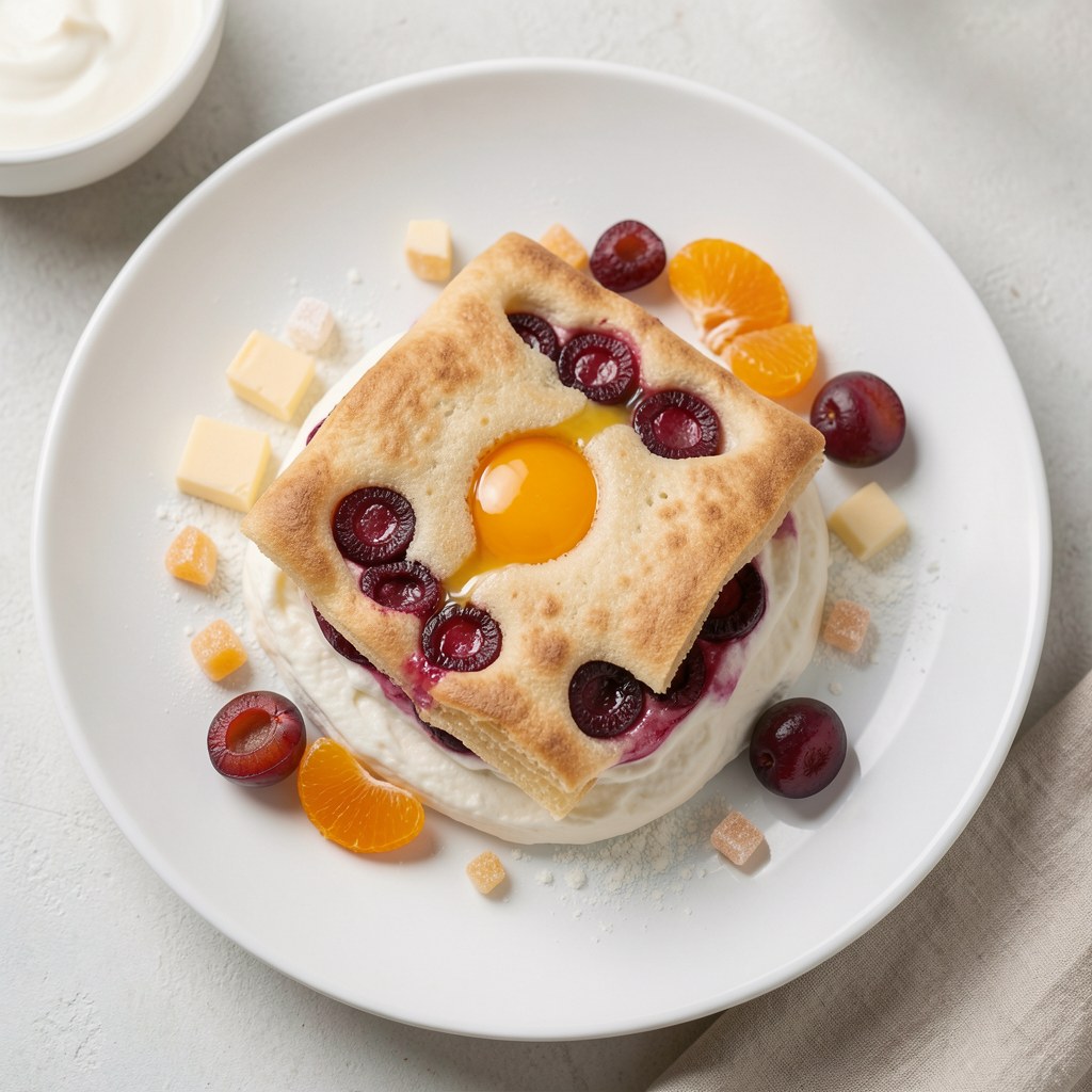 Placek z wiśniami na twarogu