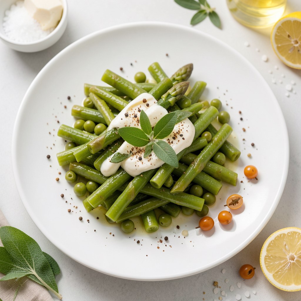 Zielona fasolka szparagowa na kwaśno