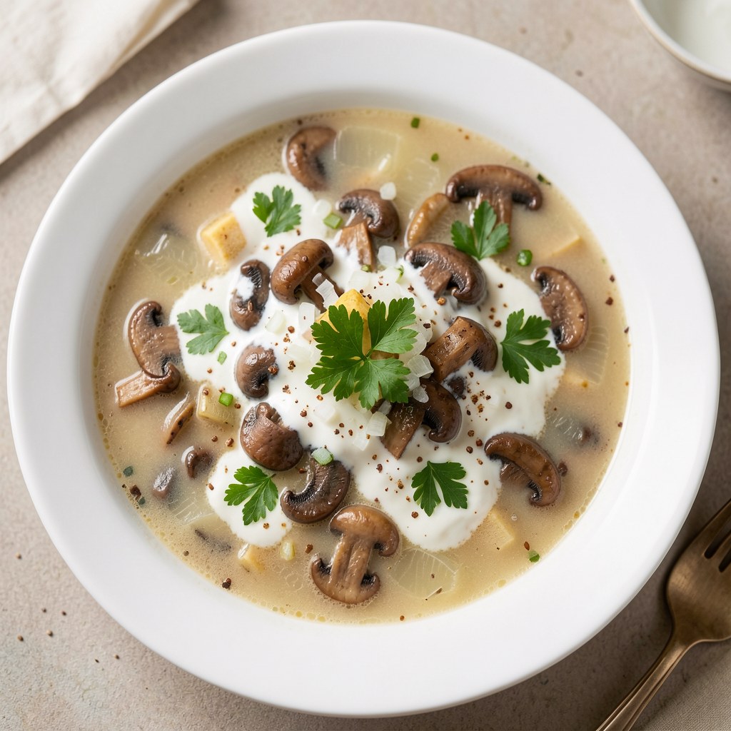 Zupa z grzybami leśnymi