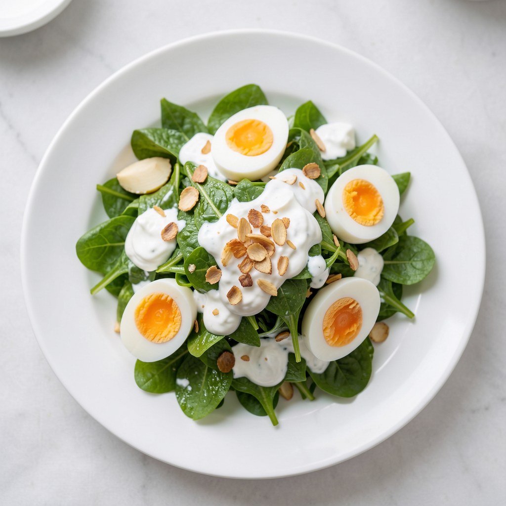 Sałata zielona z sosem czosnkowym