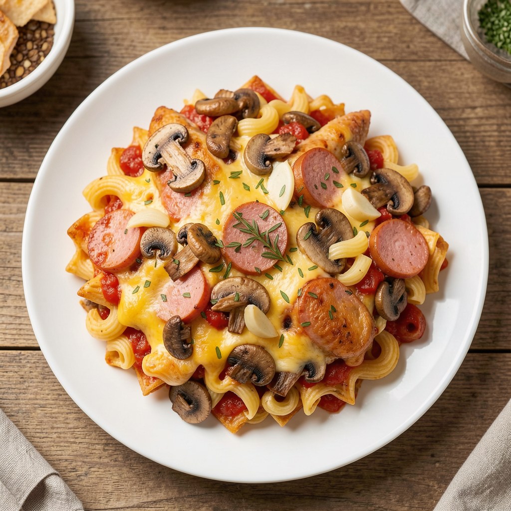 Zapiekanka z kurczakiem i kiełbasą