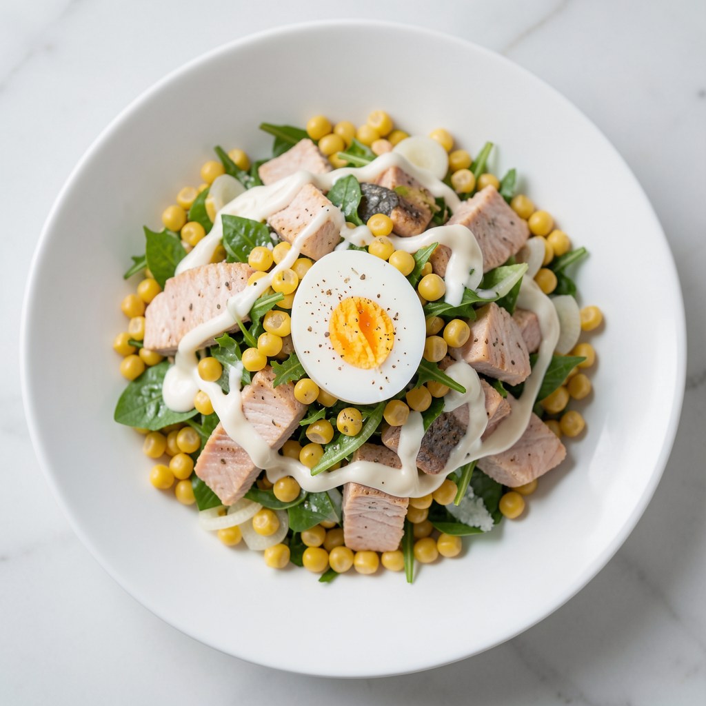 Sałatka z wędzonej ryby i kukurydzy
