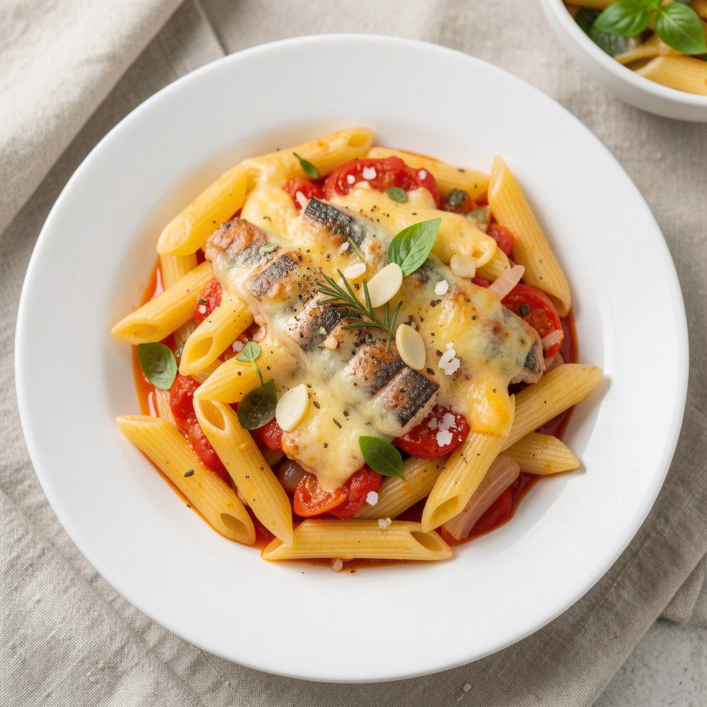 Penne lub świderki z tuńczykiem