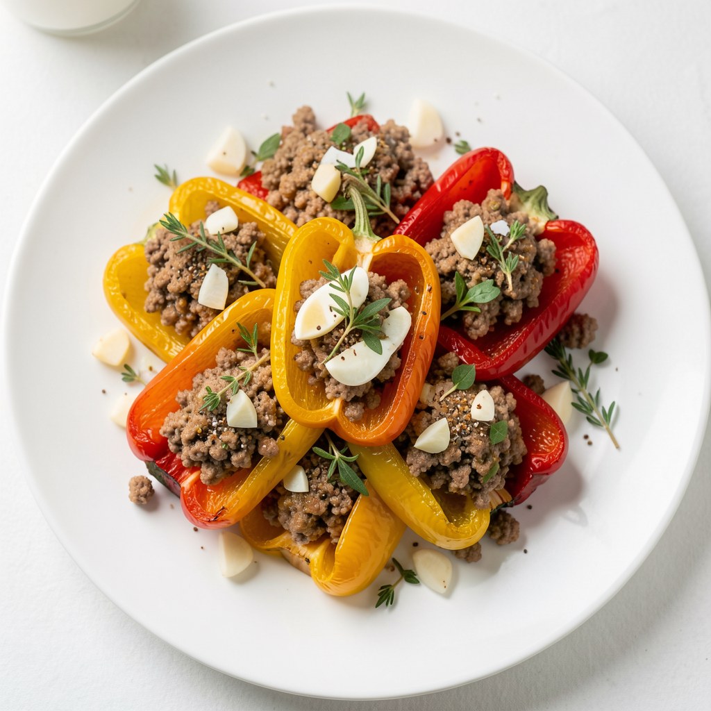 Pieczona papryka z pulpetami
