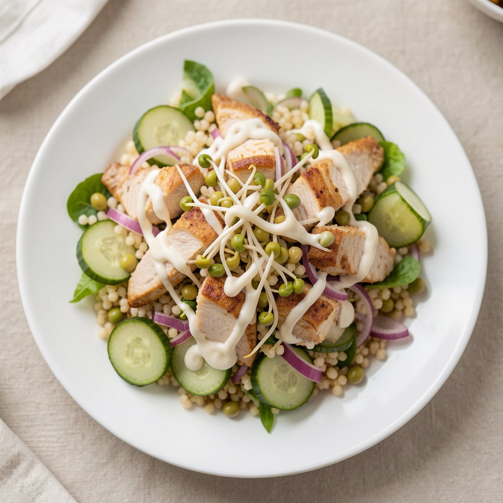 Sałatka z kiełkami i kaszką kus-kus